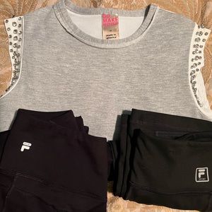 2 pairs Fila workout pants 1 top